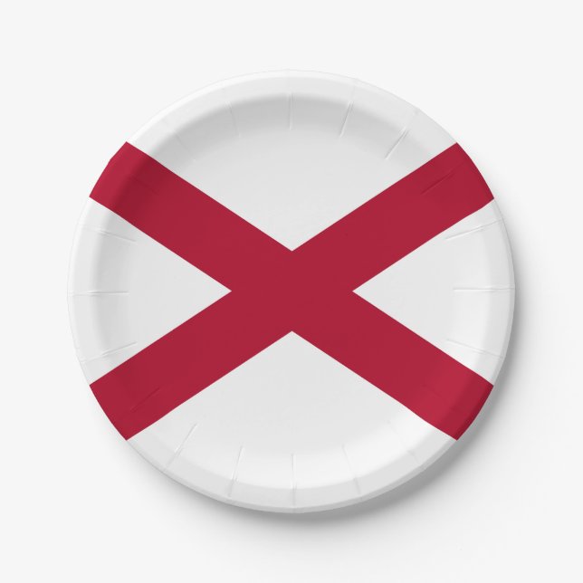 Alabama State Flag Paper Plates (Front)