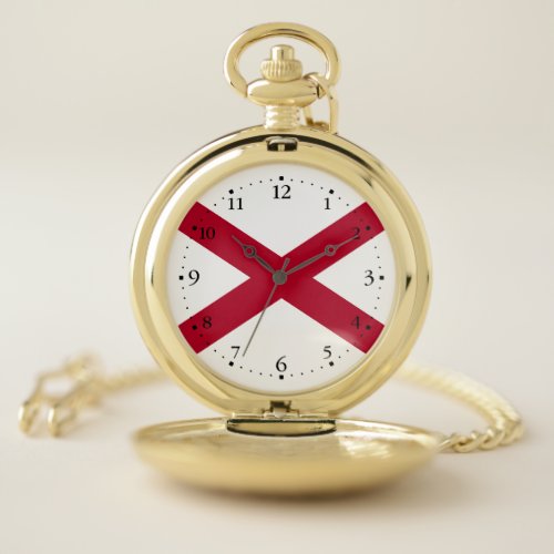 Alabama State Flag Pocket Watch