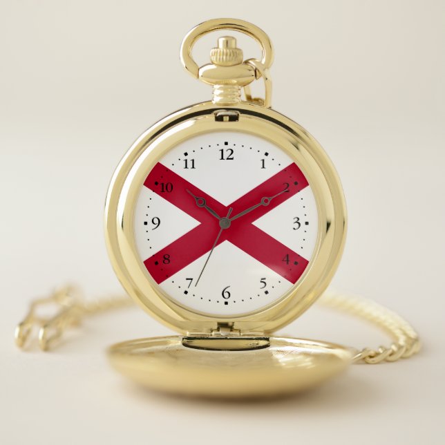 Alabama State Flag Pocket Watch (Inside)