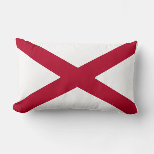 Alabama State Flag Print Patriotic Lumbar Pillow