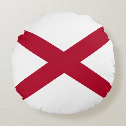 Alabama State Flag Round Pillow