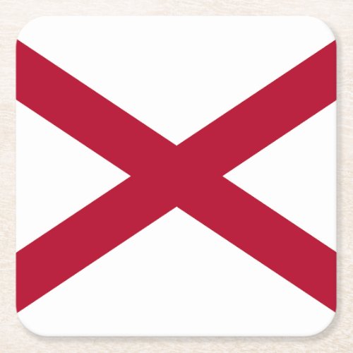 Alabama State Flag Square Paper Coaster