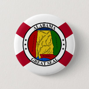 Alabama State Flag/ State seal superimposed Button