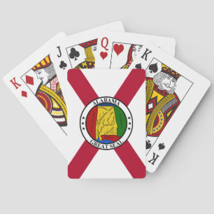 Alabama State Flag/ State seal superimposed Poker Cards