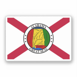 Alabama State Flag/ superimposed state seal Sticker