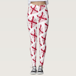 Alabama state flag text pattern leggings