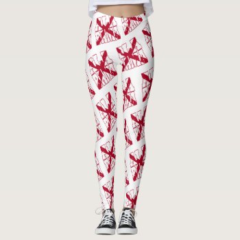 Alabama State Flag Text Pattern Leggings by customthreadz at Zazzle