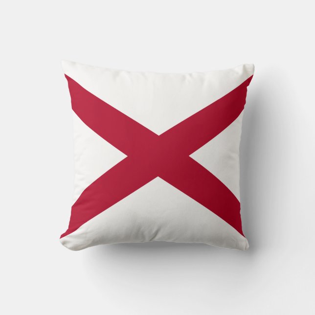 Alabama State Flag Throw Pillow (Front)
