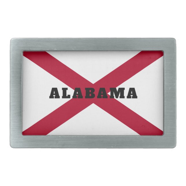Alabama State Flag, USA Belt Buckle (Front)