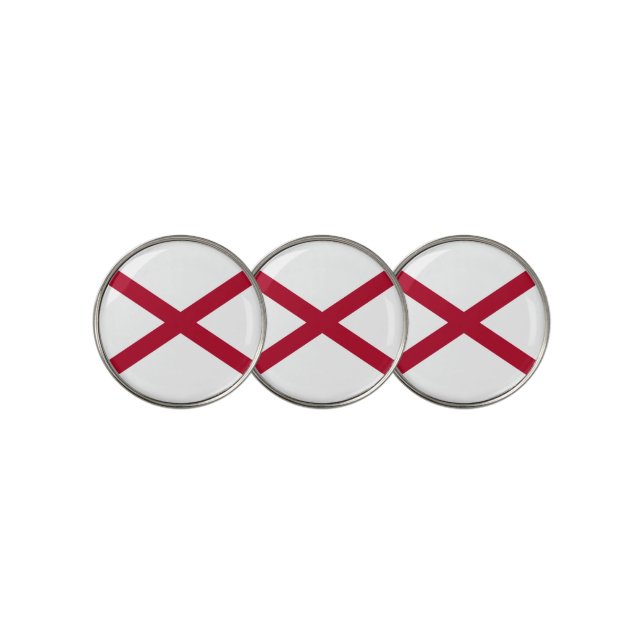 Alabama State Flag, USA Golf Ball Marker (3 Up)