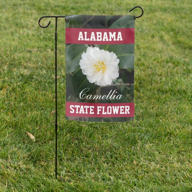 Alabama State Flower Camellia Garden Flag (In SItu)