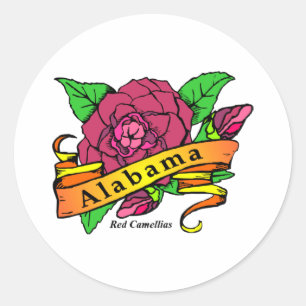 Alabama State Flower Classic Round Sticker