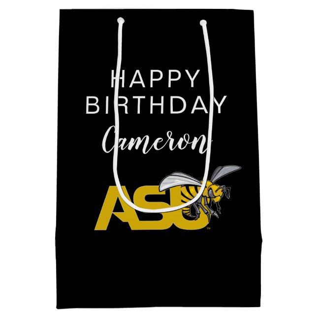 Alabama State Hornet Mark | Birthday Medium Gift Bag (Back)
