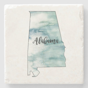 Alabama State Illustration Outline Stone Coaster
