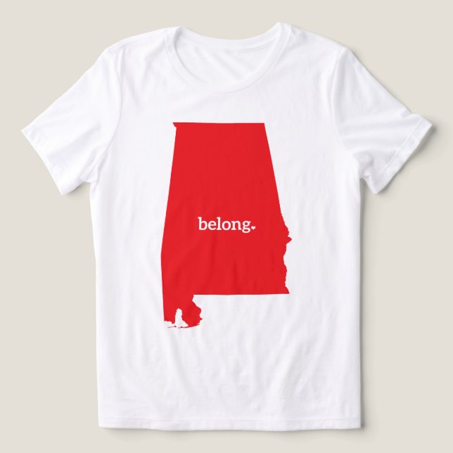 Alabama State Map Belong Tri-Blend Shirt (Design Front)