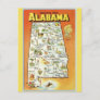 Alabama State Map Postcard