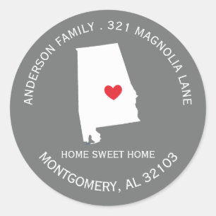 ALABAMA State   New Home Address Label Sticker