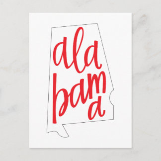 Alabama State Outline Postcard