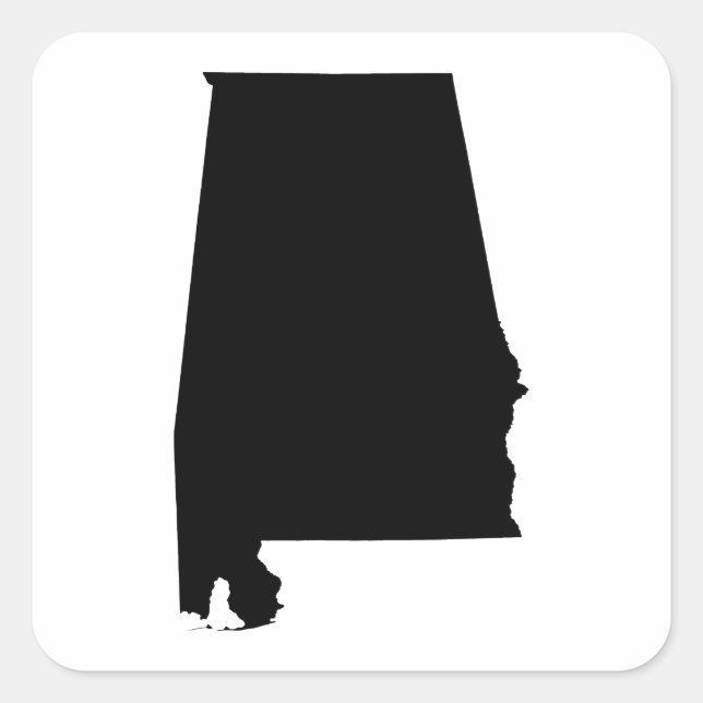Alabama State Outline Square Sticker (Front)