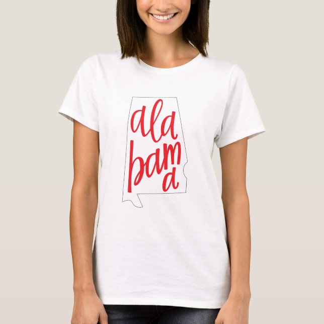 Alabama State Outline T-Shirt (Front)