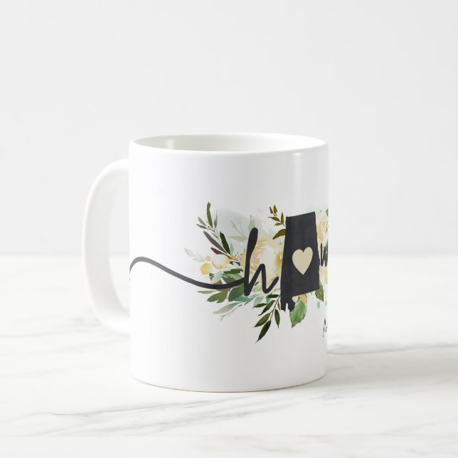 Alabama State Personalized Your Home City Rustic Coffee Mug (Front Left)