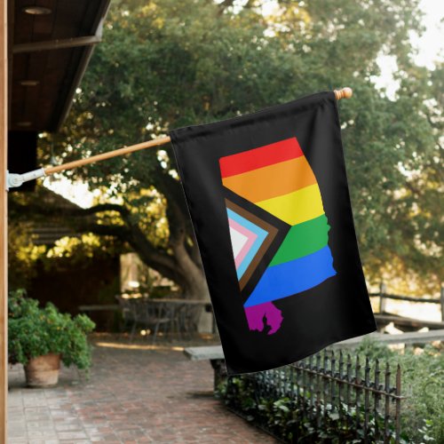 Alabama State Pride LGBTQ Progress Pride House Flag