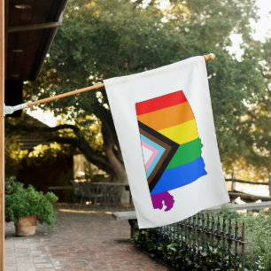Alabama State Pride LGBTQ Progress Pride House Flag