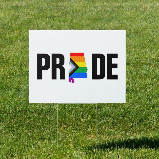 Alabama State Pride LGBTQ Progress Pride Sign (Insitu)