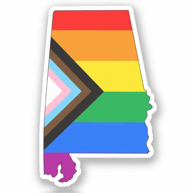 Alabama State Pride LGBTQ Progress Pride Sticker (Front)