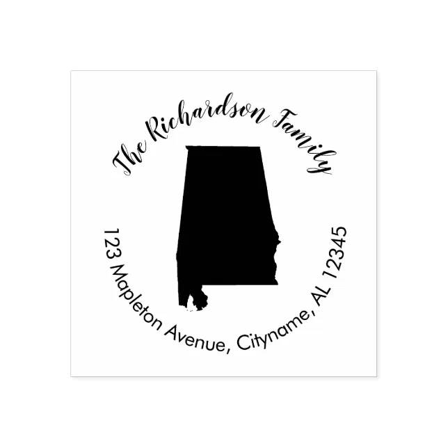 Alabama state return address rubber stamp Zazzle