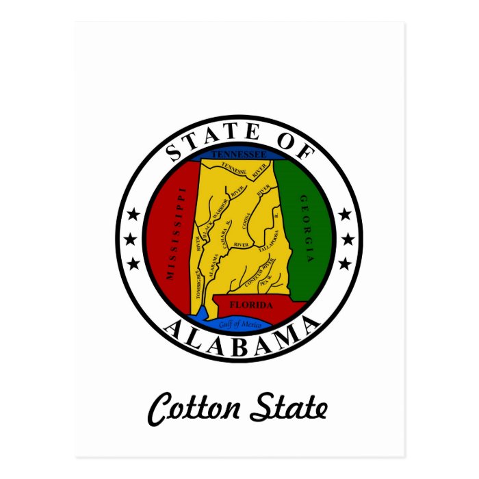Alabama State Seal and Motto Postcards