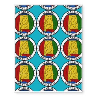ALABAMA STATE SEAL TEMPORARY TATTOOS