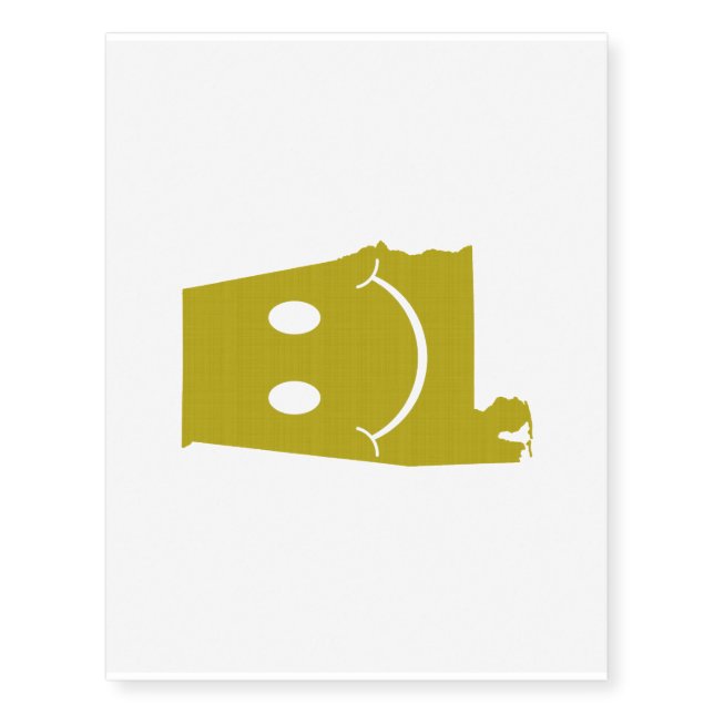 Alabama State Shape Smiley Face Temporary Tattoos (Front)
