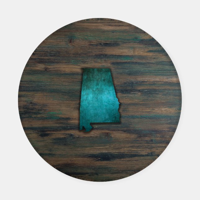 Alabama State Shape Teal Coaster Set (Single)