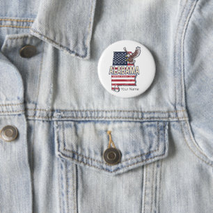 Alabama State United States Retro Map Vintage USA Button
