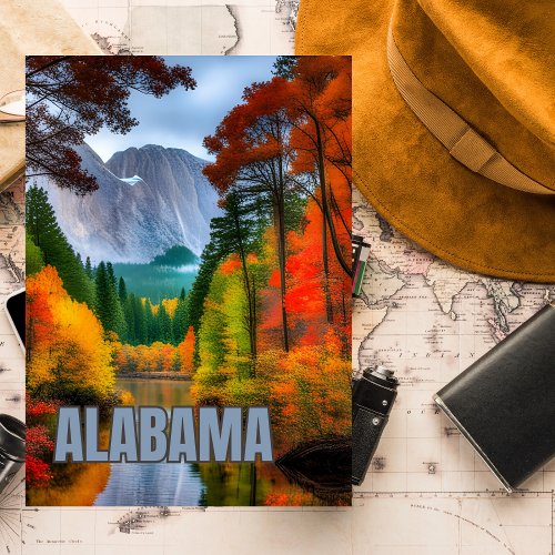 Alabama State USA Vintage Nature Autumn Postcard