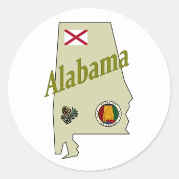 Alabama Sticker by slowtownemarketplace at Zazzle