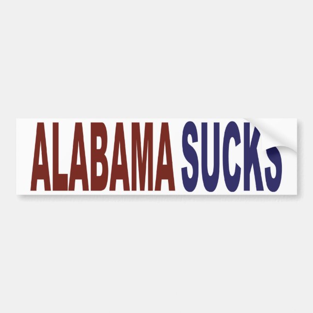 Alabama Sucks Bumper Sticker (Front)