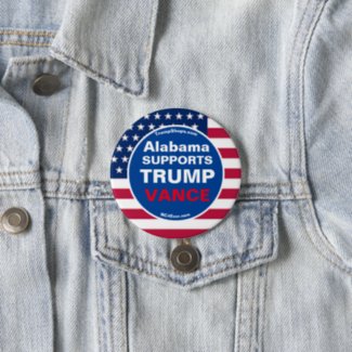 Alabama SUPPORTS TRUMP VANCE Button