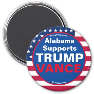 Alabama Supports TRUMP VANCE Refrigerator Magnet