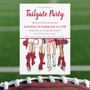 Alabama Tailgate Cowboy Boots and Hats  Invitation