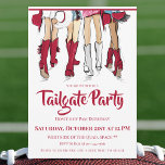 Alabama Tailgate Party Ladies Cowboy Boots Crimson Invitation