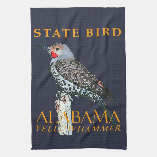 Alabama Territory Bird The Common Flicker Kitchen Towel (Vertical)