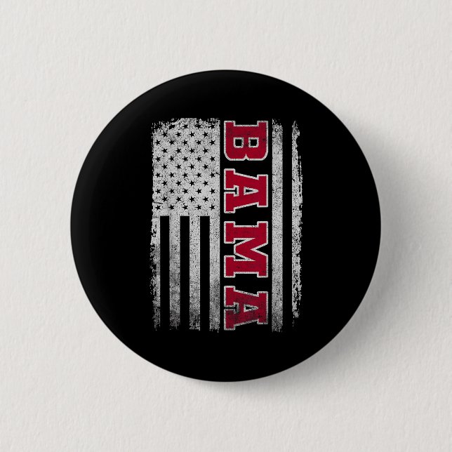 Alabama Throwback Patriotic Flag Design For Men Wo Button (Front)