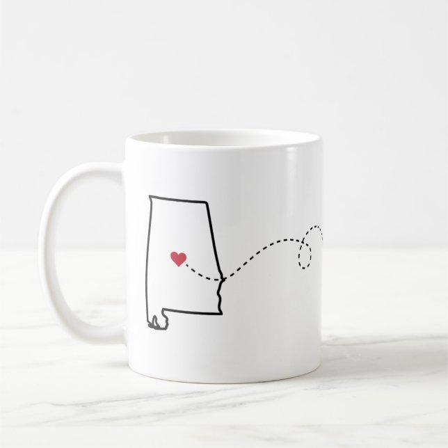 Alabama to Kentucky - Heart2Heart Coffee Mug (Left)