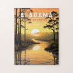 Alabama Travel Art Vintage Jigsaw Puzzle<br><div class="desc">Alabama retro vector travel design. This retro-style travel art,  with its blend of bold colors and vintage allure,  is designed to inspire a sense of adventure.</div>