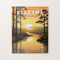 Alabama Travel Art Vintage
