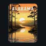 Alabama Travel Art Vintage Magnet<br><div class="desc">Alabama retro vector travel design. This retro-style travel art,  with its blend of bold colors and vintage allure,  is designed to inspire a sense of adventure.</div>