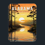 Alabama Travel Art Vintage Magnet<br><div class="desc">Alabama retro vector travel design. This retro-style travel art,  with its blend of bold colors and vintage allure,  is designed to inspire a sense of adventure.</div>