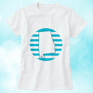 Alabama US State Retro Circle Blue T-Shirt